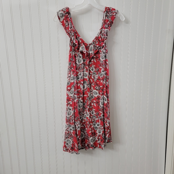 American Eagle red floral sleeveless dress size small - Picture 3 of 6